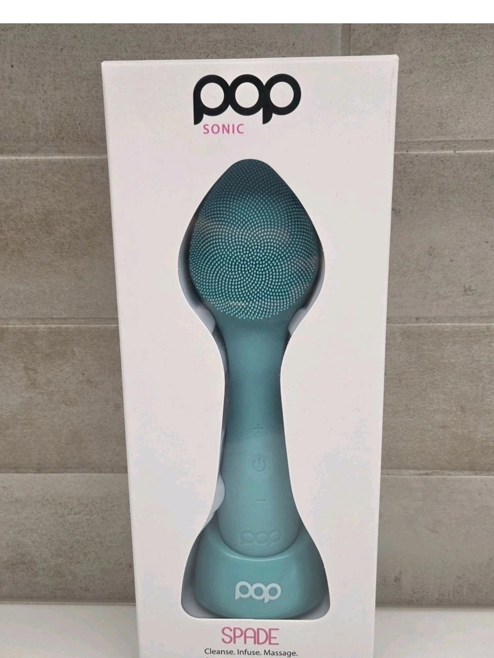 Pop Sonic Spade Facial Cleansing Brush in Teal